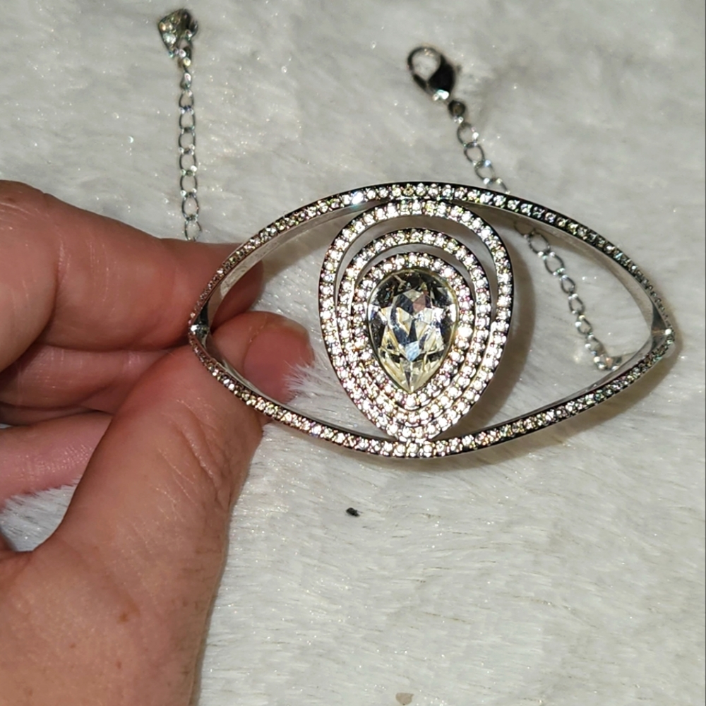 Swarovski oval diamond cuff bracelet